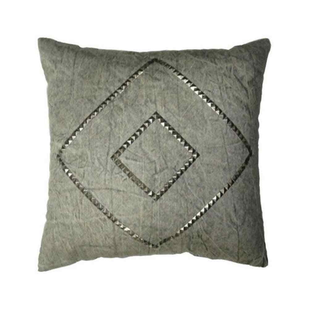 NWT NATE BERKUS For Target Studded Grey Denim-like Pillow
